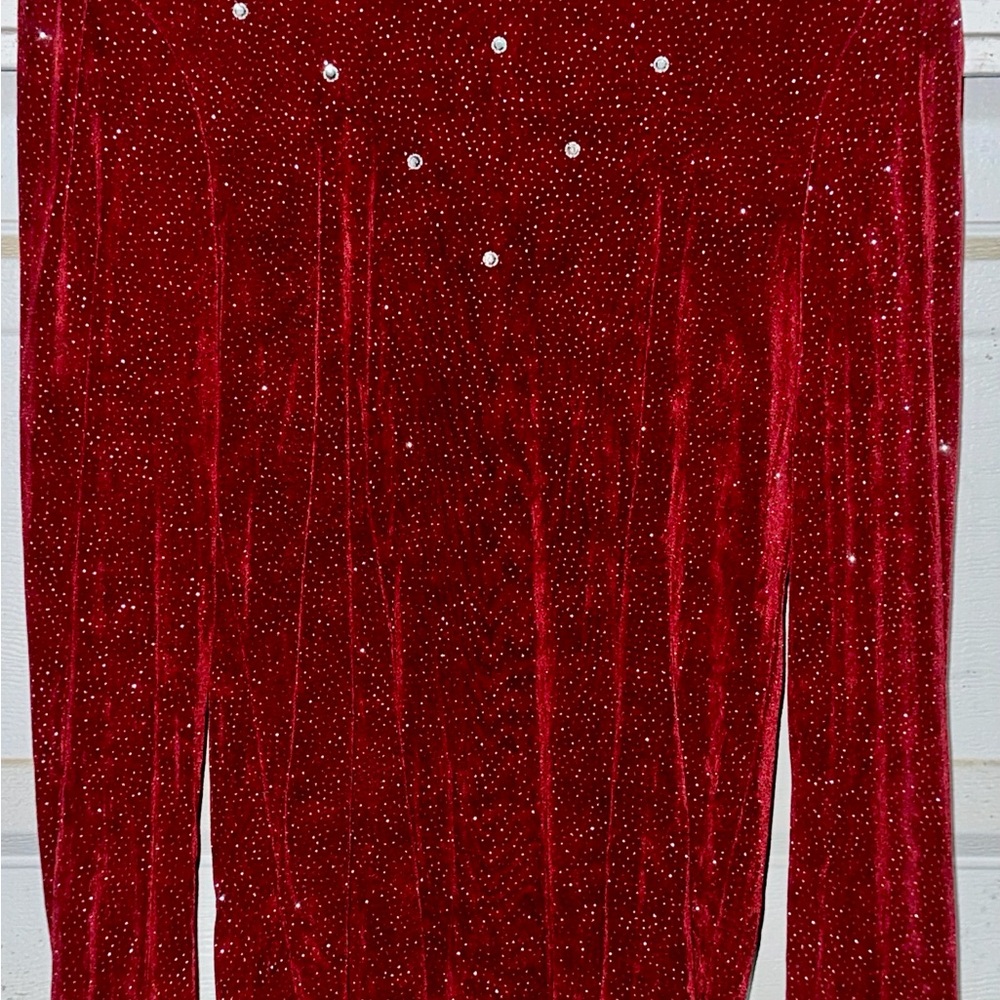 Elegant Red Velvet Blouse